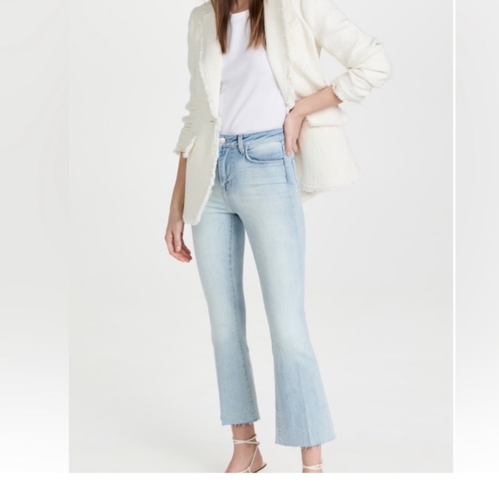 NWT L'Agence High Rise Crop Flare with Raw hem - Indio blue